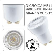 4 Lâmpadas LED Mini Dicroica 3,5W MR11 GU10 Bivolt 3000K (35mm Diâmetro) - Certificado INMETRO