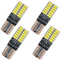 4 Lâmpadas Led T10 W5W Canbus Iluminação Branca 12v 24 LED