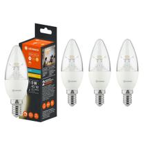4 Lâmpadas Led Vela 2700K Quente Dimer 127V 5W E14 Ledvance