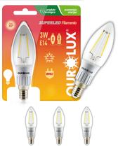 4 Lâmpadas Vela Led Fosca 3w Bivolt Base E14 Cor da Luz 2700K Branco Quente Ourolux