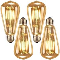 4 Lâmpadas Vintage Filamente Led Decorativa Retrô Vintage Âmbar ST64 4W 320LM 4 Lâmpadas Vintage Filamente Led Decorativa Retrô Vintage Âmbar ST64 4W 320LM