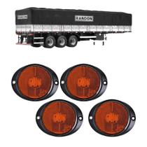 4 Lanterna Frontal Lateral Led Carreta Randon Bivolt Amarelo