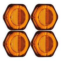 4 Lanterna Lateral Amarelo Led Bivolt C/guia De Luz S/suporte