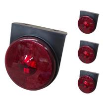 4 Lanterna Lateral Caminhão Led 85mm Carreta Randon Vermelha