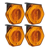 4 Lanterna Lateral Led Ambar Com Guia De Luz Bivolt C/suporte