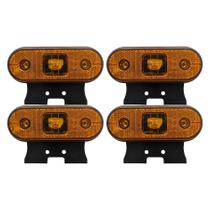 4 Lanterna Lateral Led Bivolt Facchini Amarela suporte E Fio