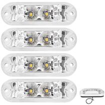 4 Lanterna Ônibus Caminhão Vigia Teto Cromada 2 LED BIVOLT CR