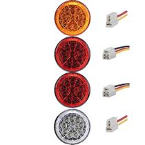 4 Lanterna Traseira 125mm Caminhão Carreta Mod. Randon 10 LED 24V +Conector