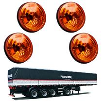 4 Lanternas Traseira Carreta Facchini 125mm Âmbar Metalizada 4 Lanternas Traseira Carreta Facchini 125mm Âmbar Metalizada