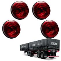 4 Lanternas Traseira Carreta Noma 125mm Rubi Metalizada