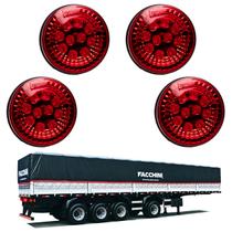4 Lanternas Traseira LED Facchini 125mm Rubi Bivolt