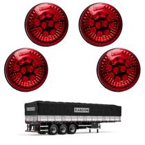 4 Lanternas Traseira LED Randon 125mm Rubi Bivolt