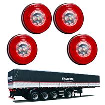 4 Lanternas Traseiras Facchini LED 125mm Corujinha Luz de Ré 4 Lanternas Traseiras Facchini LED 125mm Corujinha Luz de Ré