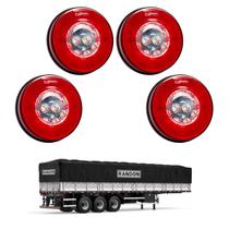 4 Lanternas Traseiras Randon LED 125mm Corujinha Luz de Ré 4 Lanternas Traseiras Randon LED 125mm Corujinha Luz de Ré