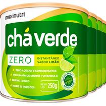 4 Latas CHA VERDE SOLUVEL ZERO 250G LIMAO MAXINUTRI