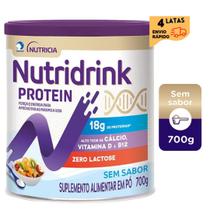 4 Latas Suplemento Nutridrink Protein em Pó -Danone -Sem Sabor - 700g