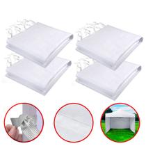 4 Laterais De Fechamento Branca 3x1,80 Metros Para Tenda 3x3