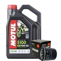 4 Litros Galão Óleo De Motor Motul 5100 4t 15w50 Semi Sintético Filtro Fram Ph6017a Super Teneré 1200 Midnight Star 950