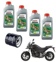 4 Litros Óleo Semissintético Castrol 10w30 + Filtro Tecfil Nc 700x Cbr 600 Hornet