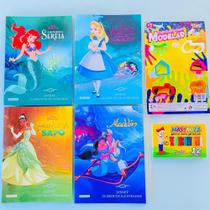 4 Livros Disney Leitura + Massinha Com Forminhas