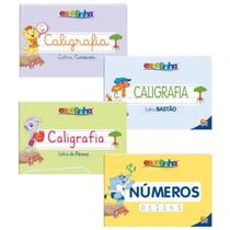 4 Livros Treinar Letra Maiúscula Minúscula Cursiva E Números