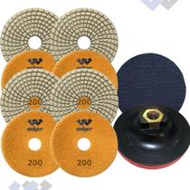 4 Lixa 200 Diamantada Porcelanato Granito Suporte