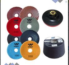 4 Lixas Diamantada Color Mármore Granito + Suporte + Rebolo