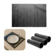 4 Lugar Americano Retângulas Mesa Preto Pvc Antiderrapante Sousplat 45x30cm Lyor 4 Lugar Americano Retângulas Mesa Preto Pvc Antiderrapante Sousplat 45x30cm Lyor