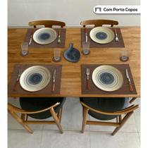 4 Lugares Americanos para Mesa e 4 Porta Copos Sisal Avelã - Akikola