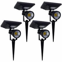 4 Luminaria Espeto Jardim Led 2w Branca Morna 3000k Kian