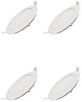 4 Luminária Led Ourolux Embutir Redondo 24w Bivolt 2700k