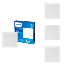 4 Luminária Led Plafon 6w Embutir Philips 6500k Biv. 400lm