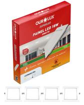 4 Luminária Plafon Led Embutir 18w 6500k Quadrada Ourolux 110v/220v 4 Luminária Plafon Led Embutir 18w 6500k Quadrada Ourolux 110v/220v