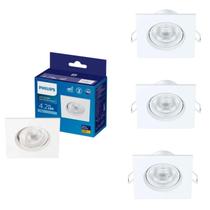 4 Luminária Spot Led 4.2w Philips 2700k Embutir 350lm Biv.