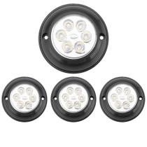 4 Luminária Universal Interna Ônibus Caminhão Baú PRETO LED 4 Luminária Universal Interna Ônibus Caminhão Baú PRETO LED