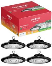 4 Luminárias High Bay UFO 200W Bivolt Cor da Luz Branco Frio 6500K Ourolux 4 Luminárias High Bay UFO 200W Bivolt Cor da Luz Branco Frio 6500K Ourolux