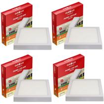 4 Luminárias Led Quadrada Sobrepor 24w 4000k Bivolt