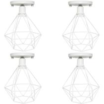 4 Lustres Teto Plafon Industrial Aramado Diamante Retrô Luminária Sobrepor Vintage Agp Ilumini 4 Lustres Teto Plafon Industrial Aramado Diamante Retrô Luminária Sobrepor Vintage Agp Ilumini