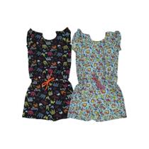 4 Macacão Shortinho Infantil Meninas Cotton Primavera/verão