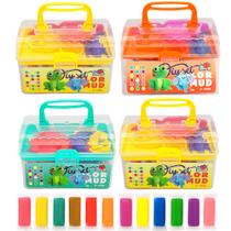4 Maletas de Brinquedo 12 Massinhas e 6 Acessórios cada para Lembrança de Festa 4 Maletas de Brinquedo 12 Massinhas e 6 Acessórios cada para Lembrança de Festa
