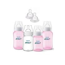 4 Mamadeiras Clássica Rosa com 2 Bicos N4 Philips Avent