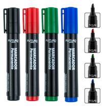 4 Marcador Permanente Multiuso Ponta Chanfrada 2 a 5mm 4 Marcador Permanente Multiuso Ponta Chanfrada 2 a 5mm