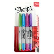 4 Marcadores Permanentes Sharpie Twin Tip Cores Fashion