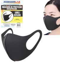 4 Máscara Lavável e Reutilizável Adulta Proteção Preta - AssessorLar