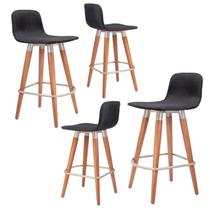 4 Meia Banquetas Línea Madeira p/ Bancadas Resistente Preto