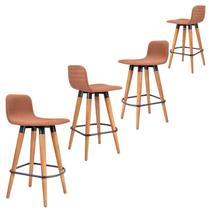4 Meia Banquetas Línea Soft Externo Escandinavo Terracota