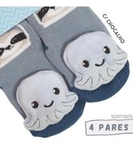 4 Meias Sapatinhos Rn Pantufas Bebê Infantil Menino Menina 4 Meias Sapatinhos Rn Pantufas Bebê Infantil Menino Menina