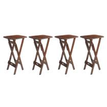 4 Mesas Bistrô Dobráveis 98cm Compensado Naval Pinus Imbuia 4 Mesas Bistrô Dobráveis 98cm Compensado Naval Pinus Imbuia