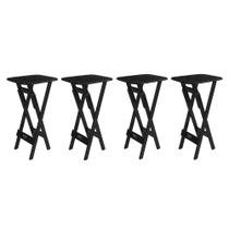 4 Mesas Bistrô Dobráveis 98cm Compensado Naval Pinus Preto 4 Mesas Bistrô Dobráveis 98cm Compensado Naval Pinus Preto