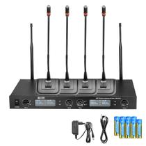 4 Microfones Gooseneck Sem Fio UHF Com Base E Receptor 840B CSR Profissional